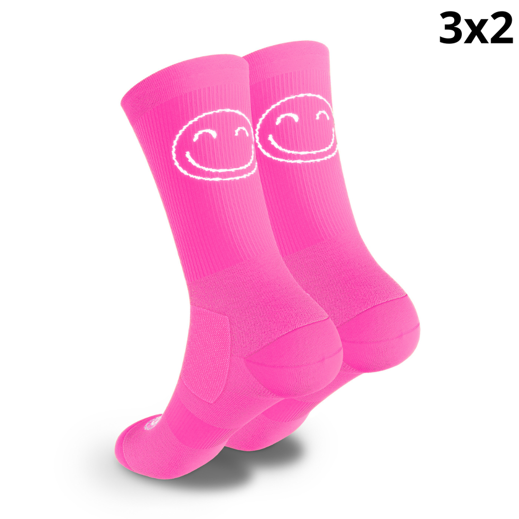 Calcetines Deportivos Happy Basics Rosa Flúor
