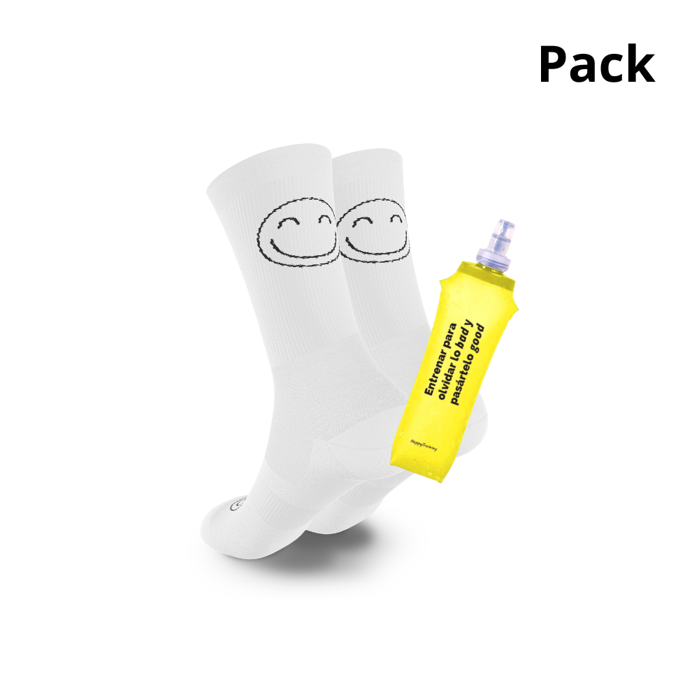 Pack Running Calcetines "Happy Basics" + Soft Flask