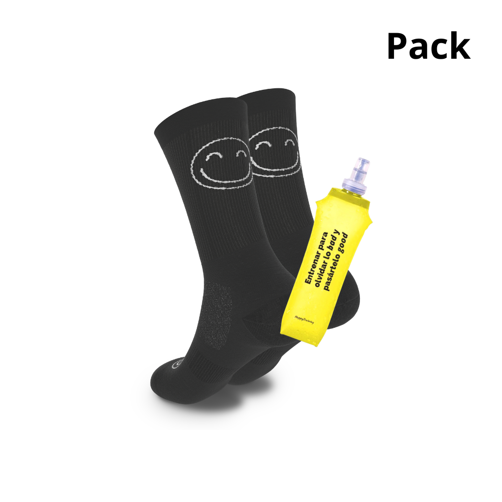 Pack Running Calcetines "Happy Basics" + Soft Flask 250/500ml
