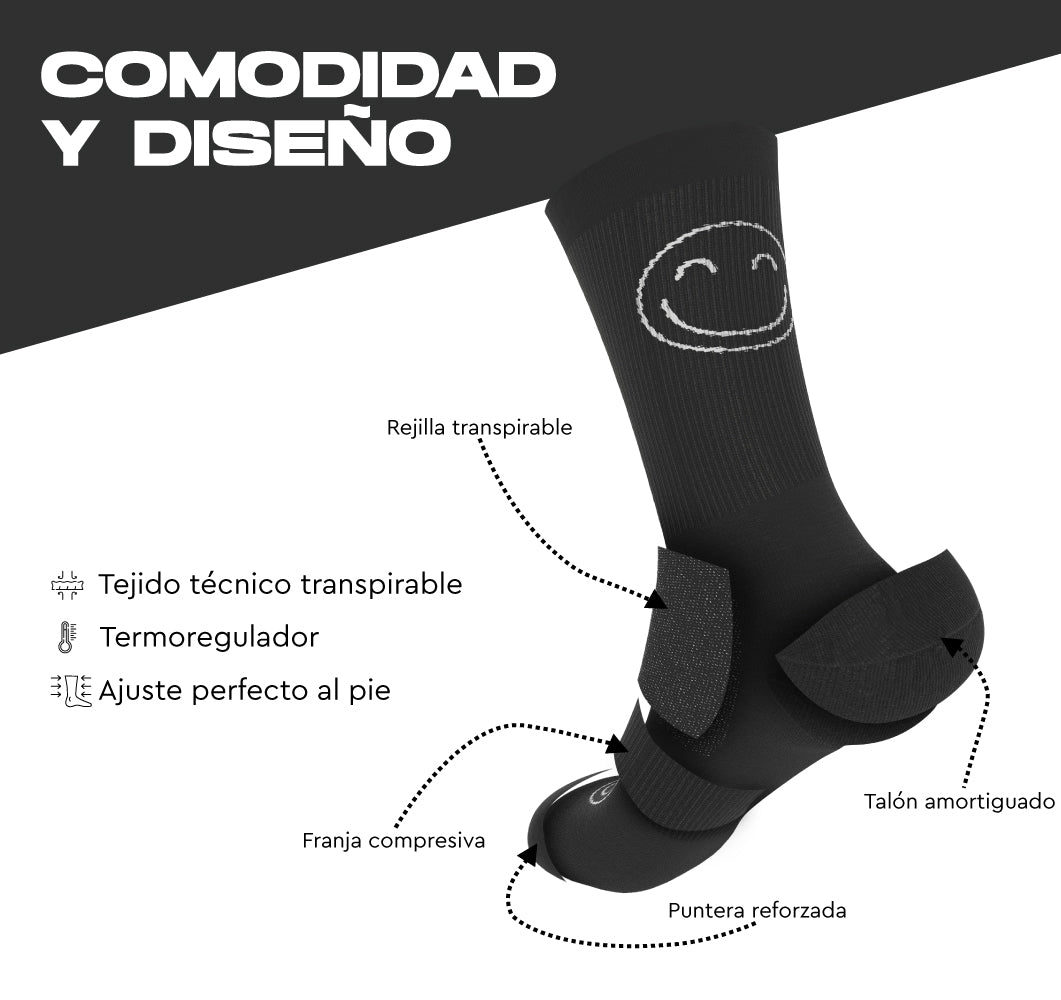 Sportsocken Happy Basics Black